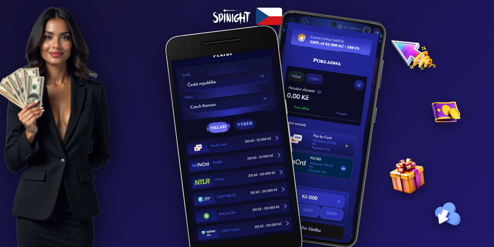 Bitcoin, Litecoin, Dogecoin, Ethereum a USDT jako kryptoměnové metody vkladu na Spinight