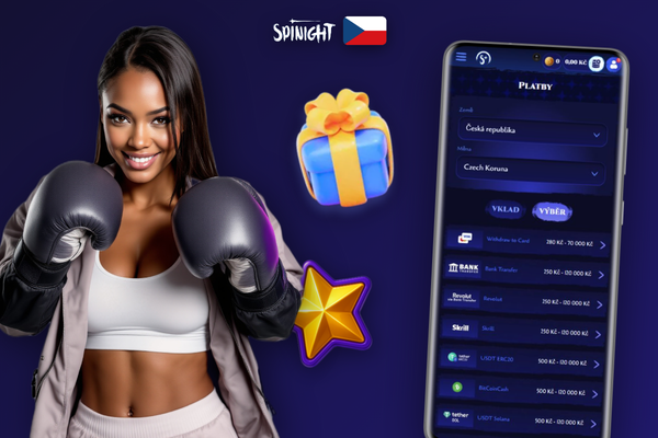 Žádost o výběr výhry v mobilní aplikaci Spinight v českých korunách
