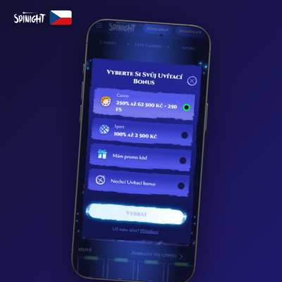 Spinight registrace telefonem – smartphone s příchozím SMS kódem pro ověření účtu